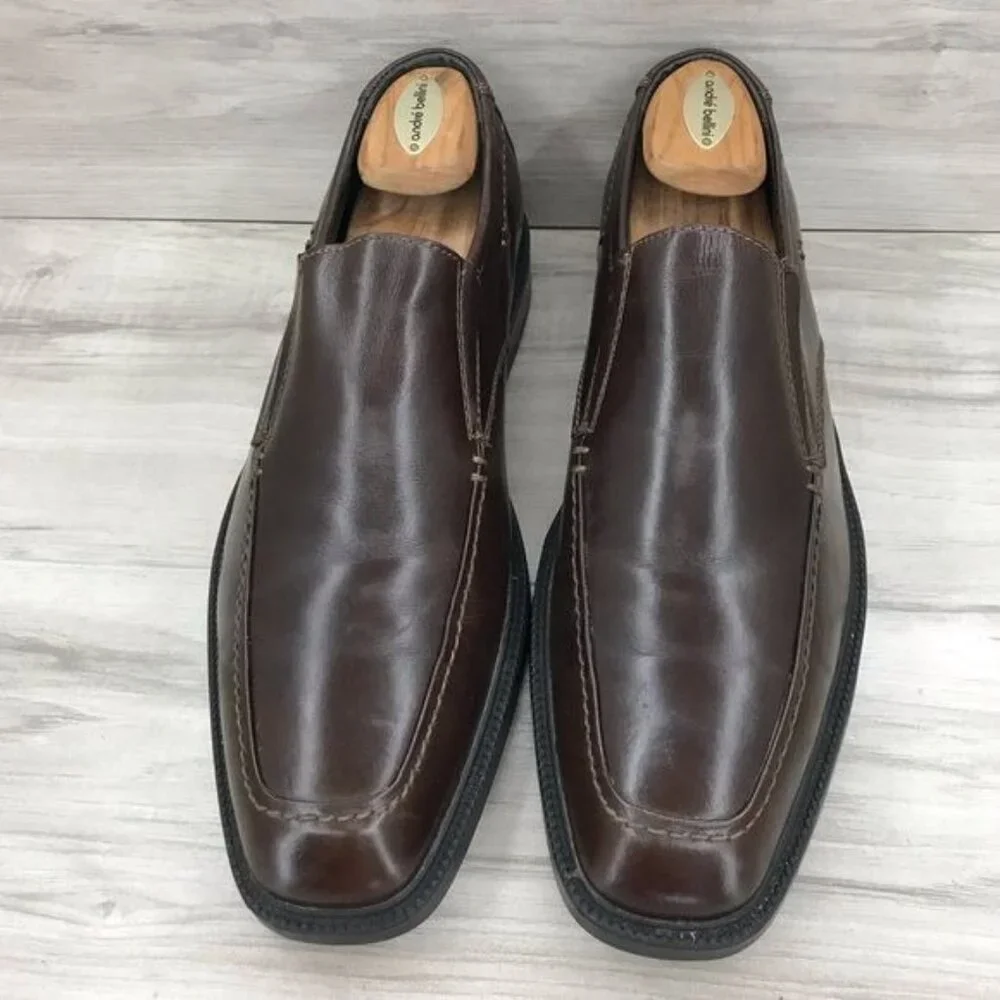 Robert Wayne Loafers Mens 11 Brown Leather Slip On Shoes
